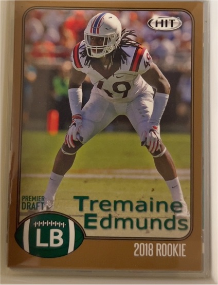 2018 SAGE HIT Premier Draft #81 Tremaine Edmunds Rookie — front
