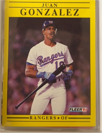 1991 Fleer #286 Juan Gonzalez — front