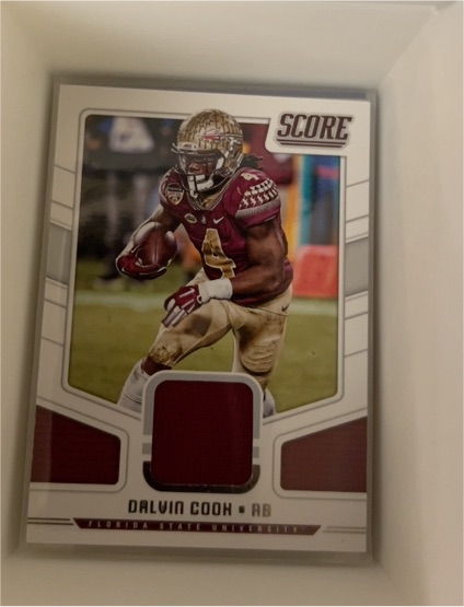 2018 Panini Score #4 Dalvin Cook Collegiate Jerseys — front
