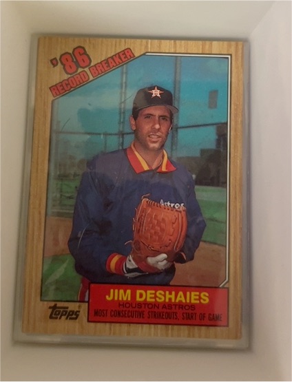 1987 Topps #2 Jim Deshaies Houston Astros Record Breaker — front