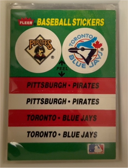 1988 Fleer #NNO Pittsburgh Pirates / Toronto Blue Jays Team Stickers — front