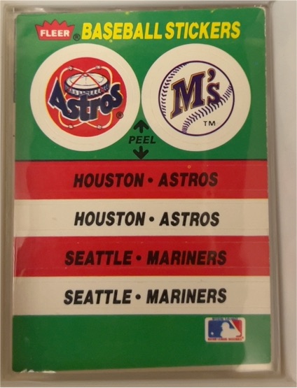 1988 Fleer #NNO Houston Astros / Seattle Mariners Team Stickers — front