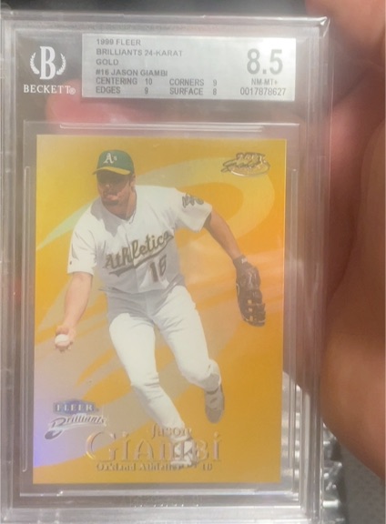 1999 Fleer Brilliants 24-Karat Gold #16 Jason Giambi — front