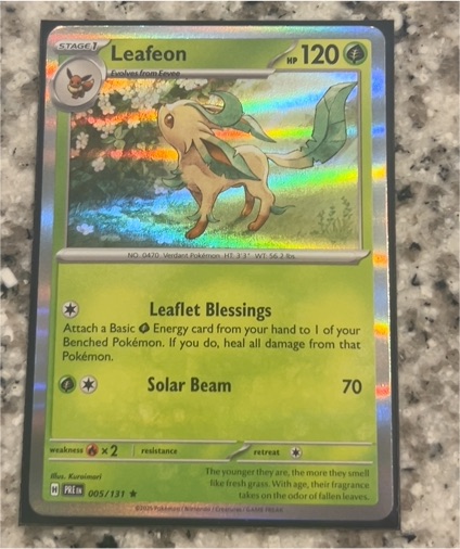 2016 Pokemon Prismatic Evolutions #005 Leafeon — front