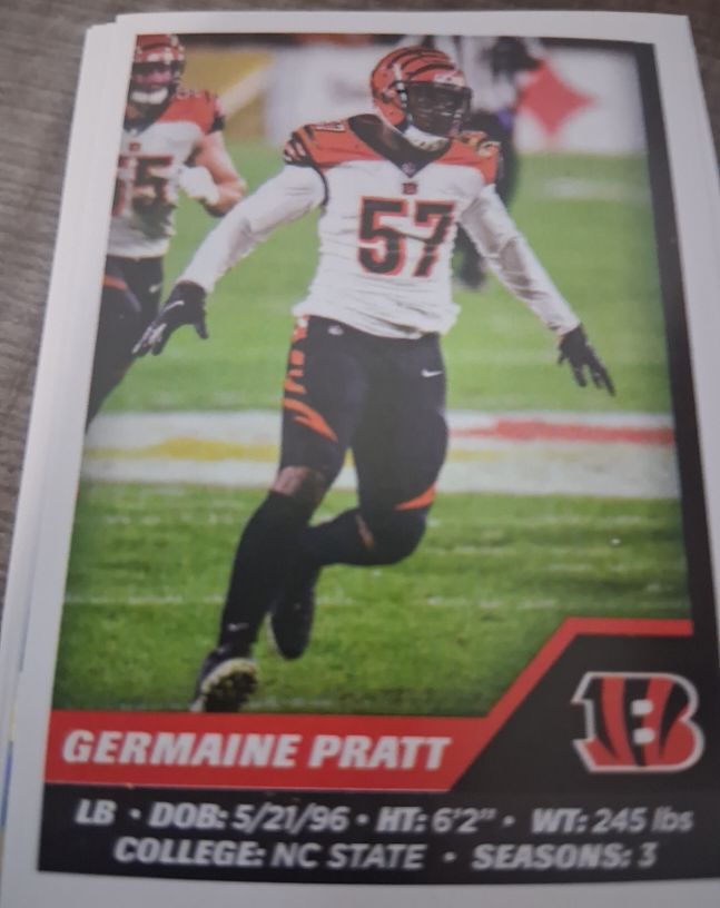 2021 Panini NFL Sticker Germaine Pratt — front
