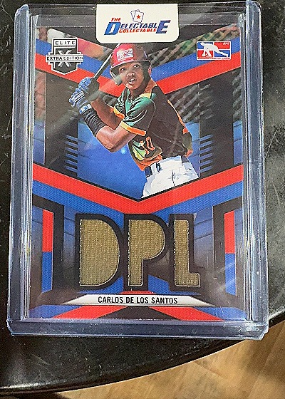 2023 Panini Elite Extra Edition DPL Materials #DPM-CDS Carlos De Los Santos — front