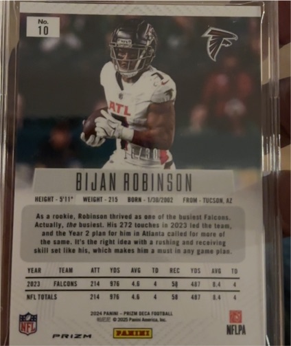 2024 Panini Prizm Deca Football #10 Bijan Robinson — front