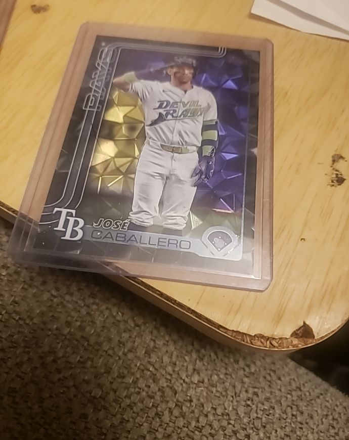 2025 Topps Series 1 #30 Jose Caballero Gold Sparkle Foil Parallel — front