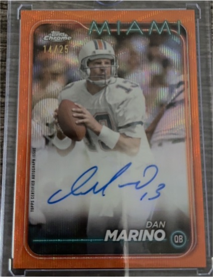 2024 Topps Chrome Orange Wave Autograph #14 Dan Marino — front
