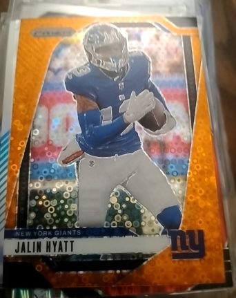 2024 Panini Prizm Football Orange Disco #215 Jalin Hyatt - New York Giants — front