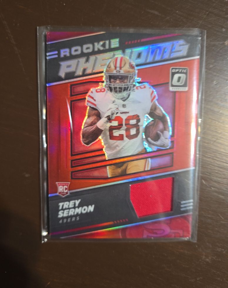 2021 Panini Donruss Optic Rookie Phenoms Patch #RPJ-TSE Trey Sermon — front