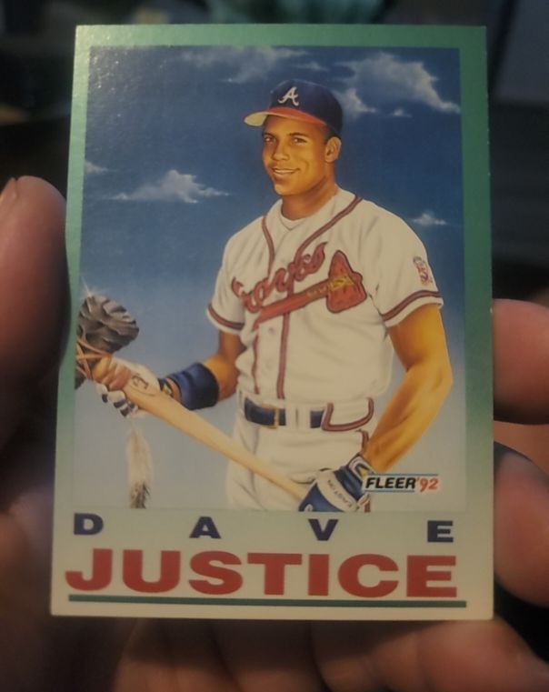 1992 Fleer #713 Dave Justice — front