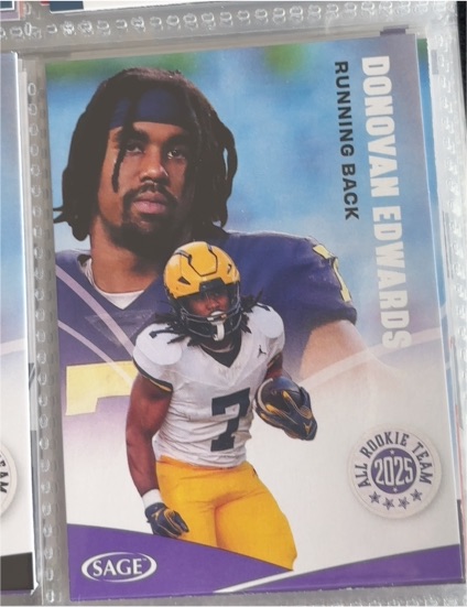 2025 Sage High Series #155 Donovan Edwards — front
