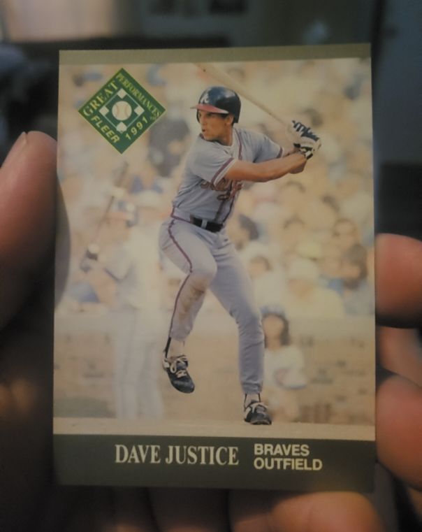 1991 Fleer Great Performer Dave Justice Atlanta Braves — front