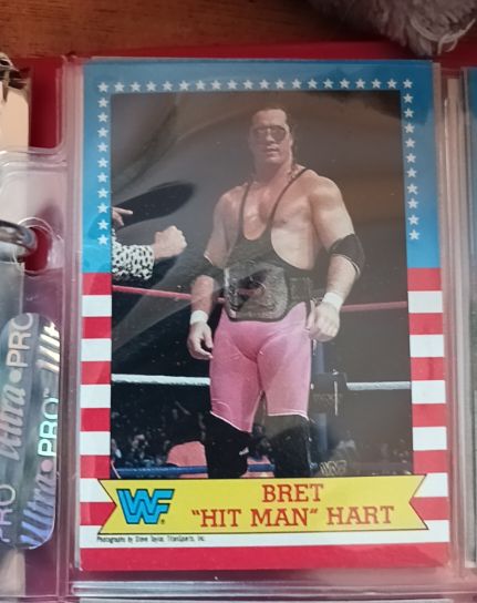 1987 Topps WWF #1 Bret "Hit Man" Hart — front