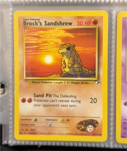 2000 Pokémon Gym Heroes #72 Brock's Sandshrew — front