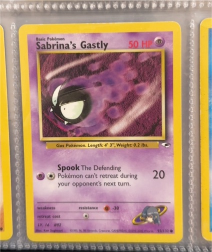 1999 Pokémon Gym Heroes #93 Sabrina's Gastly — front