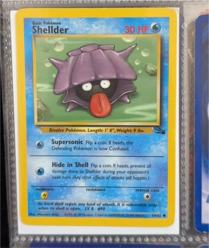 1999 Pokémon Fossil #54 Shellder — front