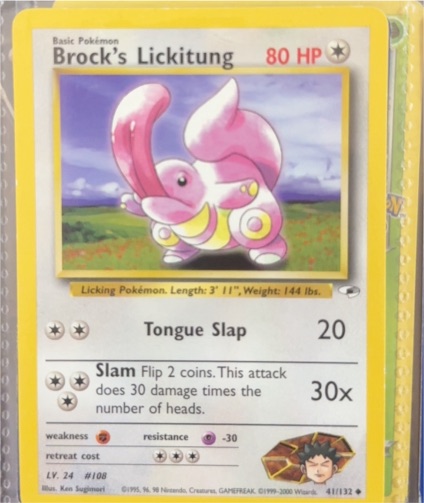 2000 Pokemon Gym Heroes #41 Brock's Lickitung — front