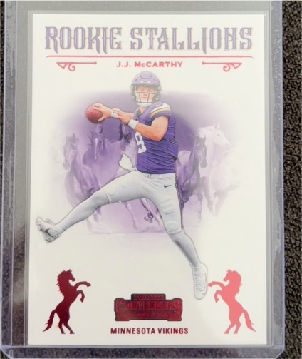 2024 Panini Contenders #9 J.J. McCarthy Rookie Stallions — front