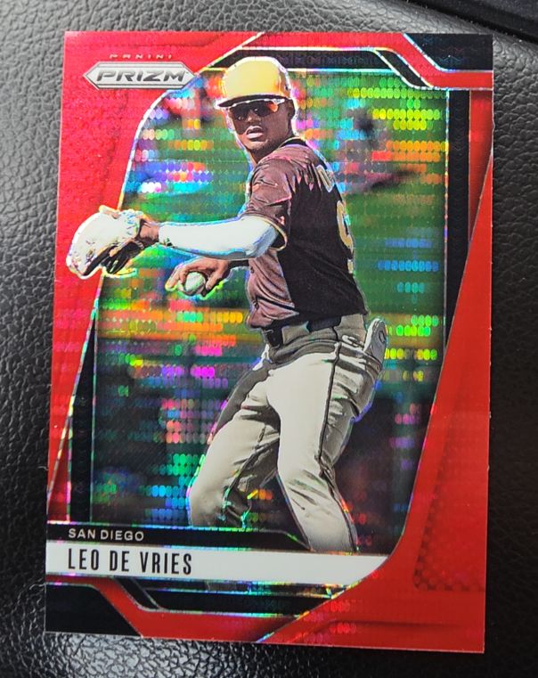 2020 Panini Prizm Red Pulsar #Leo De Vries — front