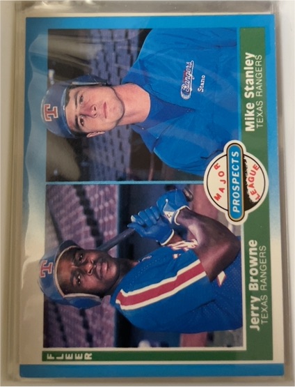 1987 Fleer #647 Jerry Browne / Mike Stanley Texas Rangers — front