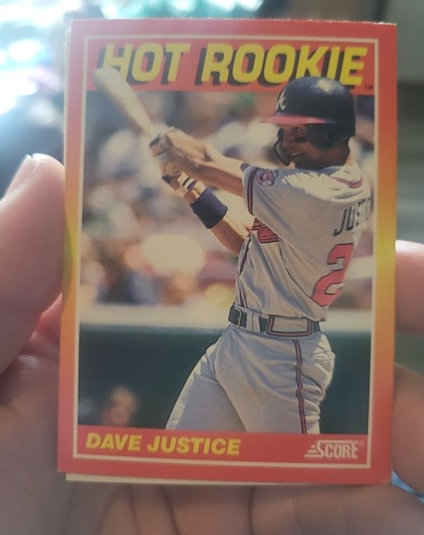 1991 Score Hot Rookies #1 Dave Justice — front