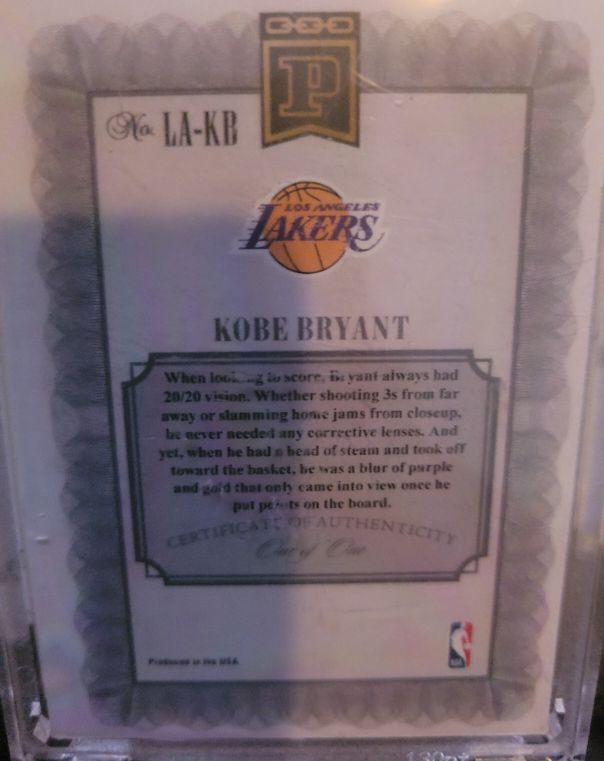 1996 Pinnacle Kobe Bryant #LA-KB — front