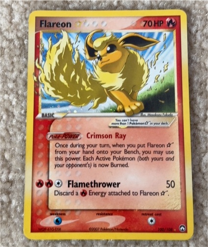2007 Pokémon EX Power Keepers #100 Flareon Gold Star — front
