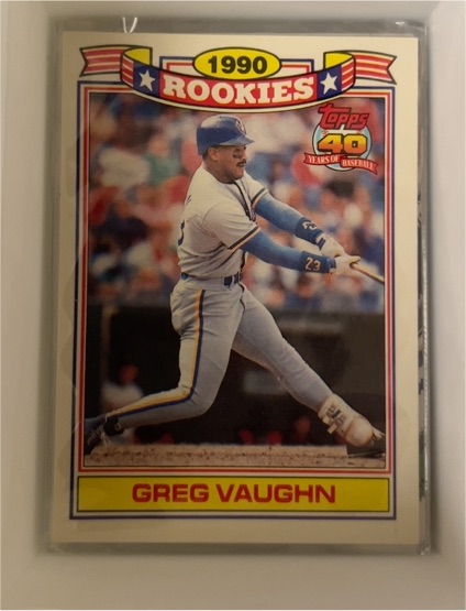 1991 Topps Glossy Rookies #30 Greg Vaughn — front