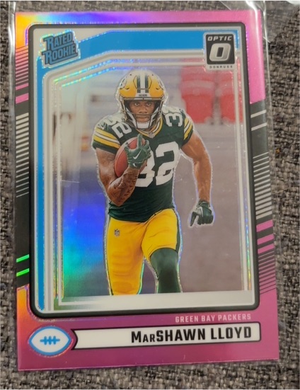 2024 Panini Donruss Optic #374 Marshawn Lloyd Rated Rookie Pink Prizm — front