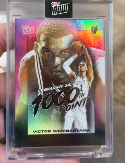 2023-24 Topps Now #VW-1 Victor Wembanyama 1000th Point Rookie — front