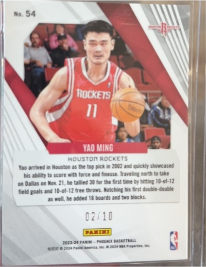 2023-24 Panini Phoenix Basketball #54 Yao Ming — front