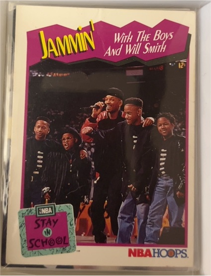 1991 NBA Hoops #326 Jammin' with The Boys and Will Smith — front