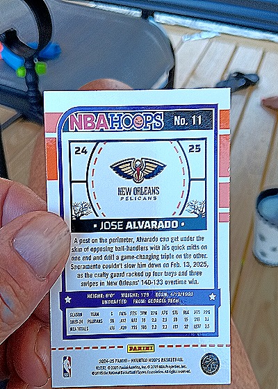 2024-25 Panini NBA Hoops #11 Jose Alvarado — back