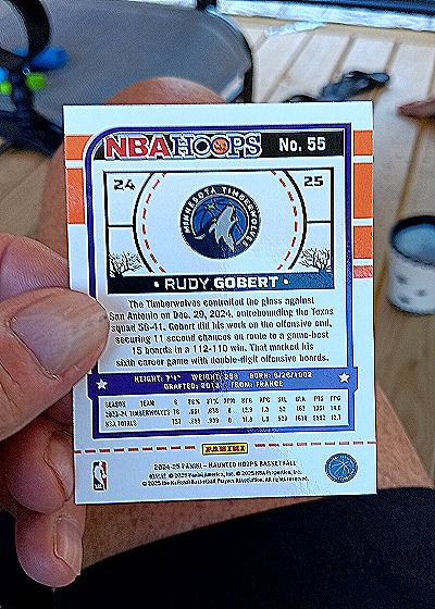 2024-25 Panini NBA Hoops #55 Rudy Gobert — back