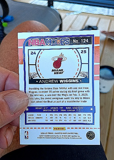 2024-25 Panini NBA Hoops #124 Andrew Wiggins — back