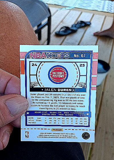 2024-25 Panini NBA Hoops Haunted Hoops #61 Jalen Duren — back
