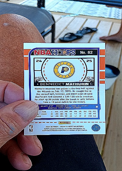 2024-25 Panini NBA Hoops #82 Bennedict Mathurin — back