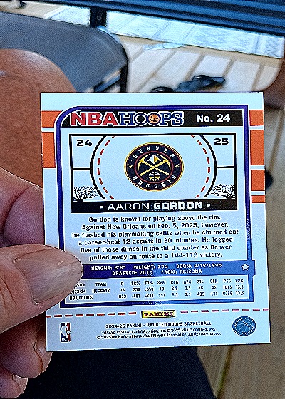 2024-25 Panini NBA Hoops #24 Aaron Gordon — back