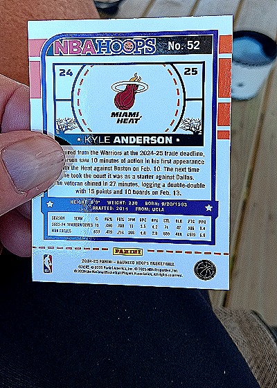 2024-25 Panini NBA Hoops #52 Kyle Anderson — back