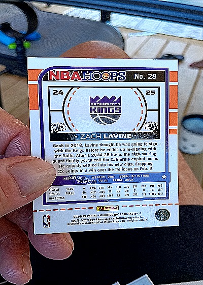 2024-25 Panini NBA Hoops #28 Zach LaVine — back