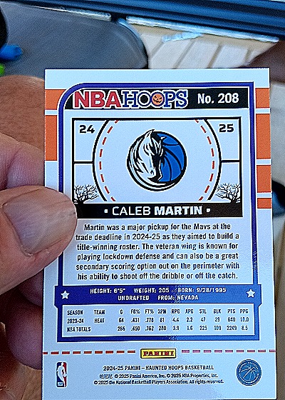 2024-25 Panini NBA Hoops #208 Caleb Martin — back