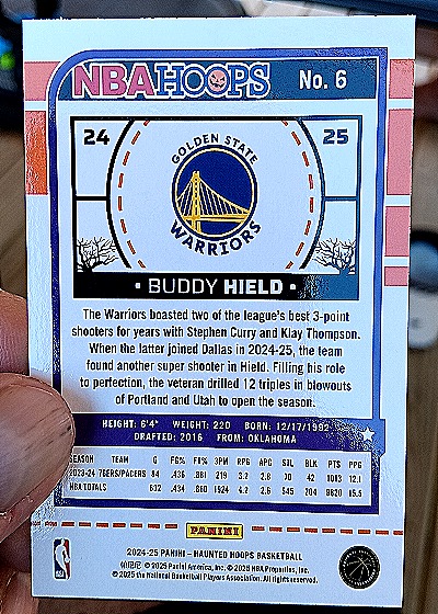 2024-25 Panini NBA Hoops #24-25 Buddy Hield — back
