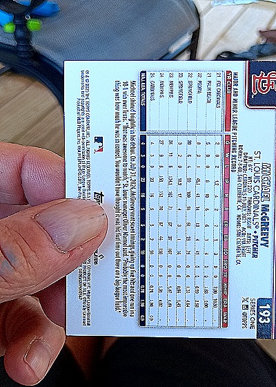 2025 Topps Series 1 #193 Michael McGreevy — back
