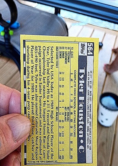 1990 Topps #564 Tyler Houston — back