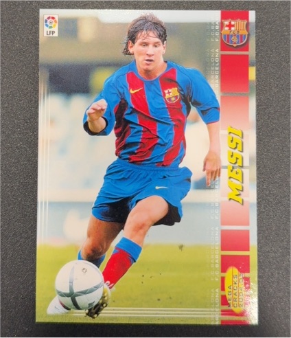 2004 Panini Megacracks La Liga #71BIS Lionel Messi Rookie Card — front