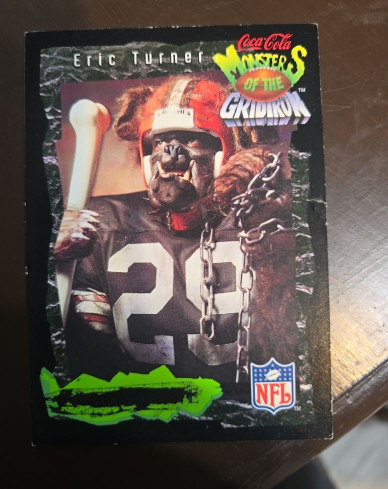 1994 Classic Pro Line Live Coca-Cola Monsters of the Gridiron #7 Eric Turner — front