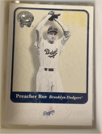 2001 Fleer Greats of the Game #72 Preacher Roe — front