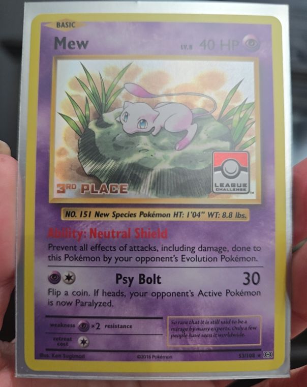 2016 Pokemon League Challenge Promo #53 Mew 3rd Place — front
